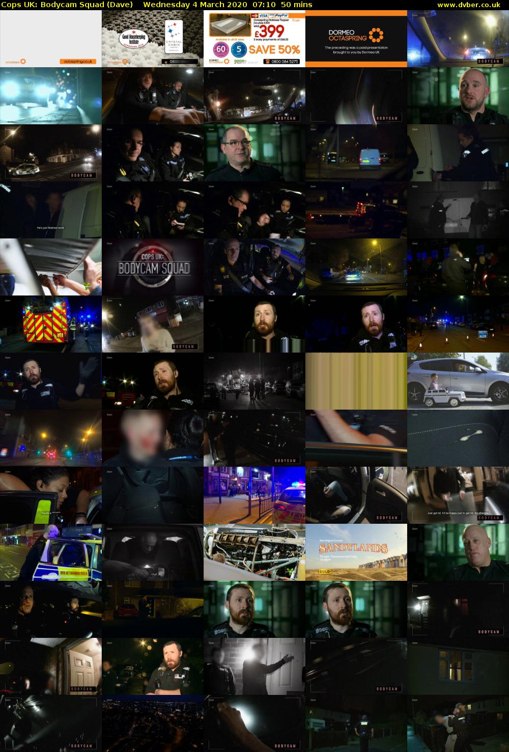 Cops UK: Bodycam Squad (Dave) Wednesday 4 March 2020 07:10 - 08:00