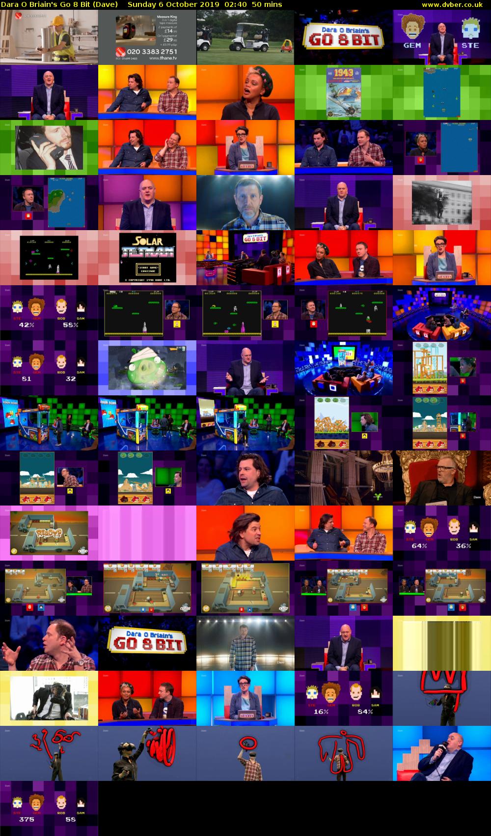 Dara O Briain's Go 8 Bit (Dave) Sunday 6 October 2019 02:40 - 03:30