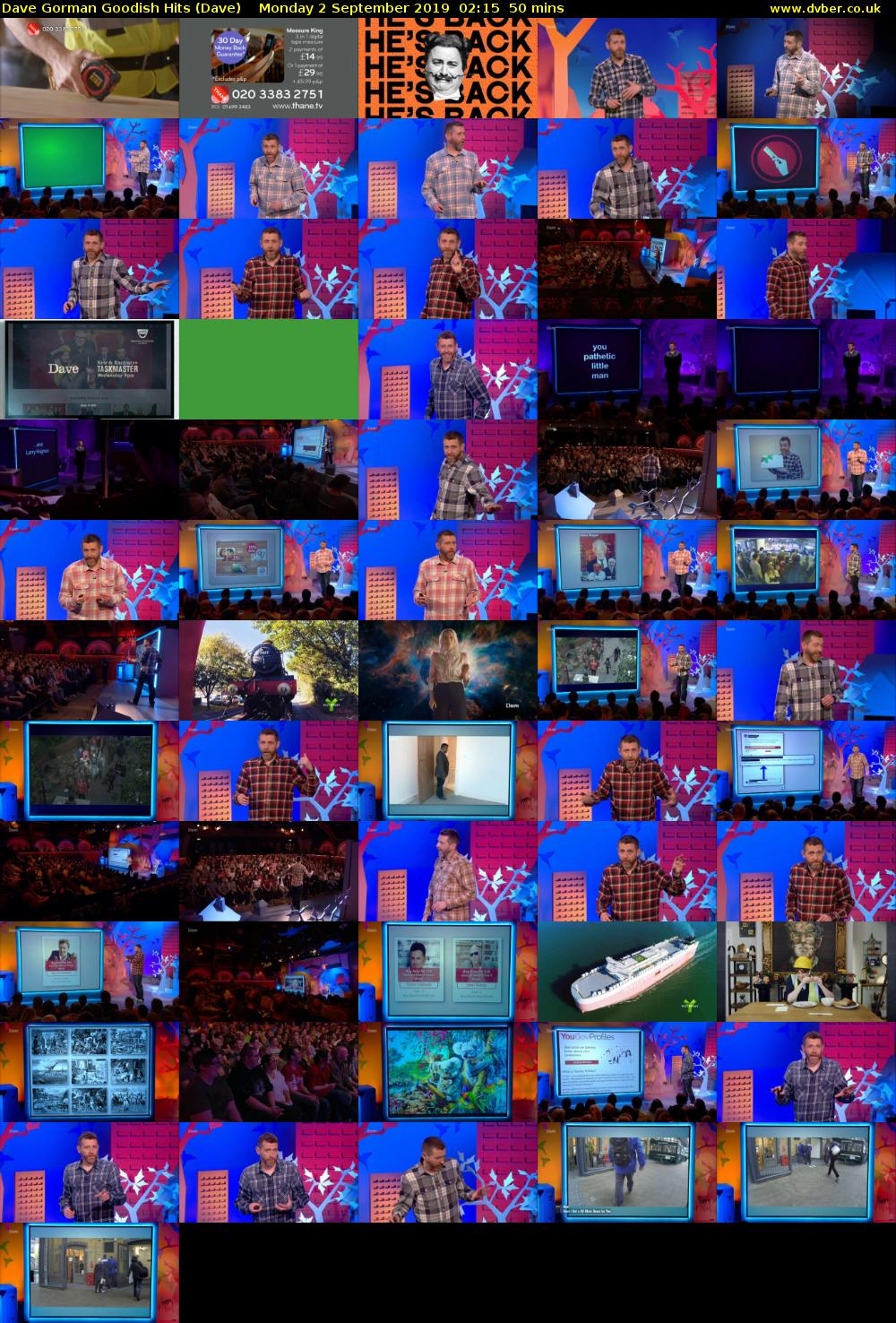 Dave Gorman Goodish Hits (Dave) Monday 2 September 2019 02:15 - 03:05