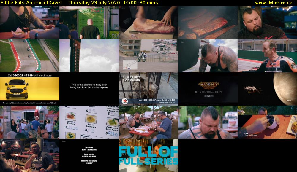 Eddie Eats America (Dave) Thursday 23 July 2020 14:00 - 14:30