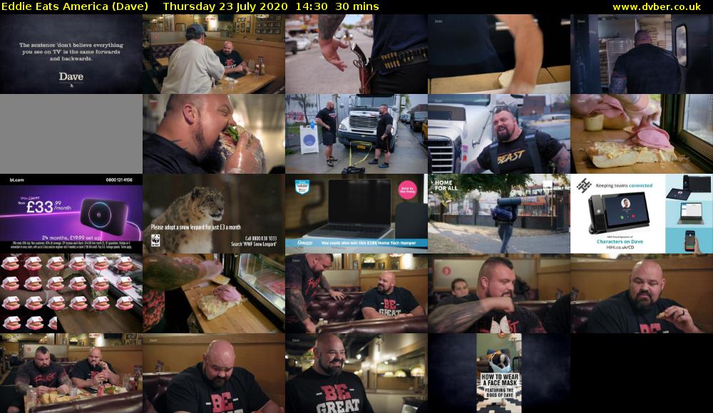 Eddie Eats America (Dave) Thursday 23 July 2020 14:30 - 15:00
