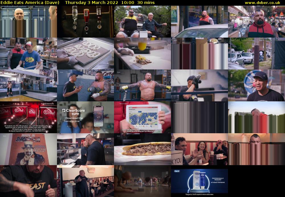Eddie Eats America (Dave) Thursday 3 March 2022 10:00 - 10:30