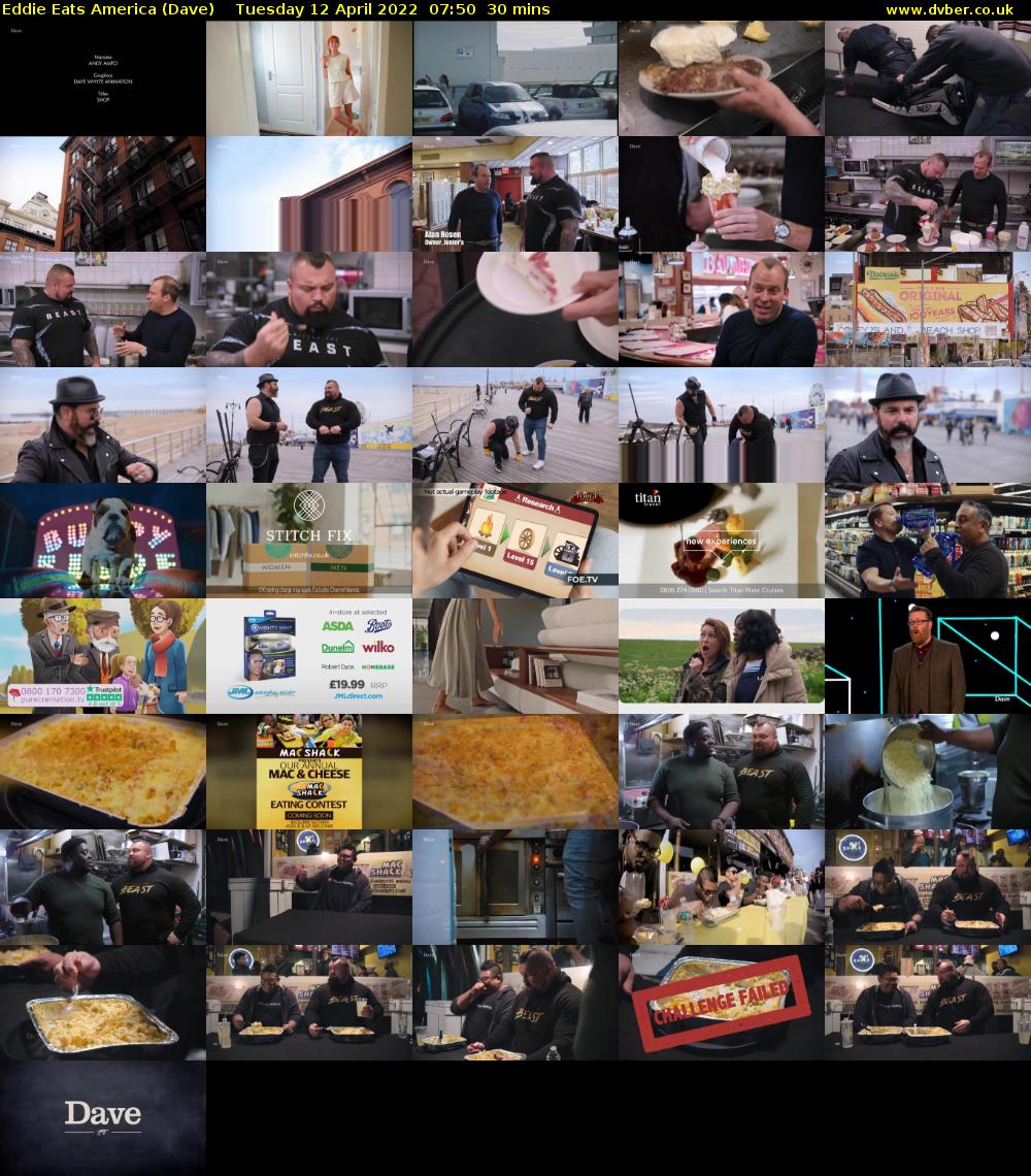 Eddie Eats America (Dave) Tuesday 12 April 2022 07:50 - 08:20