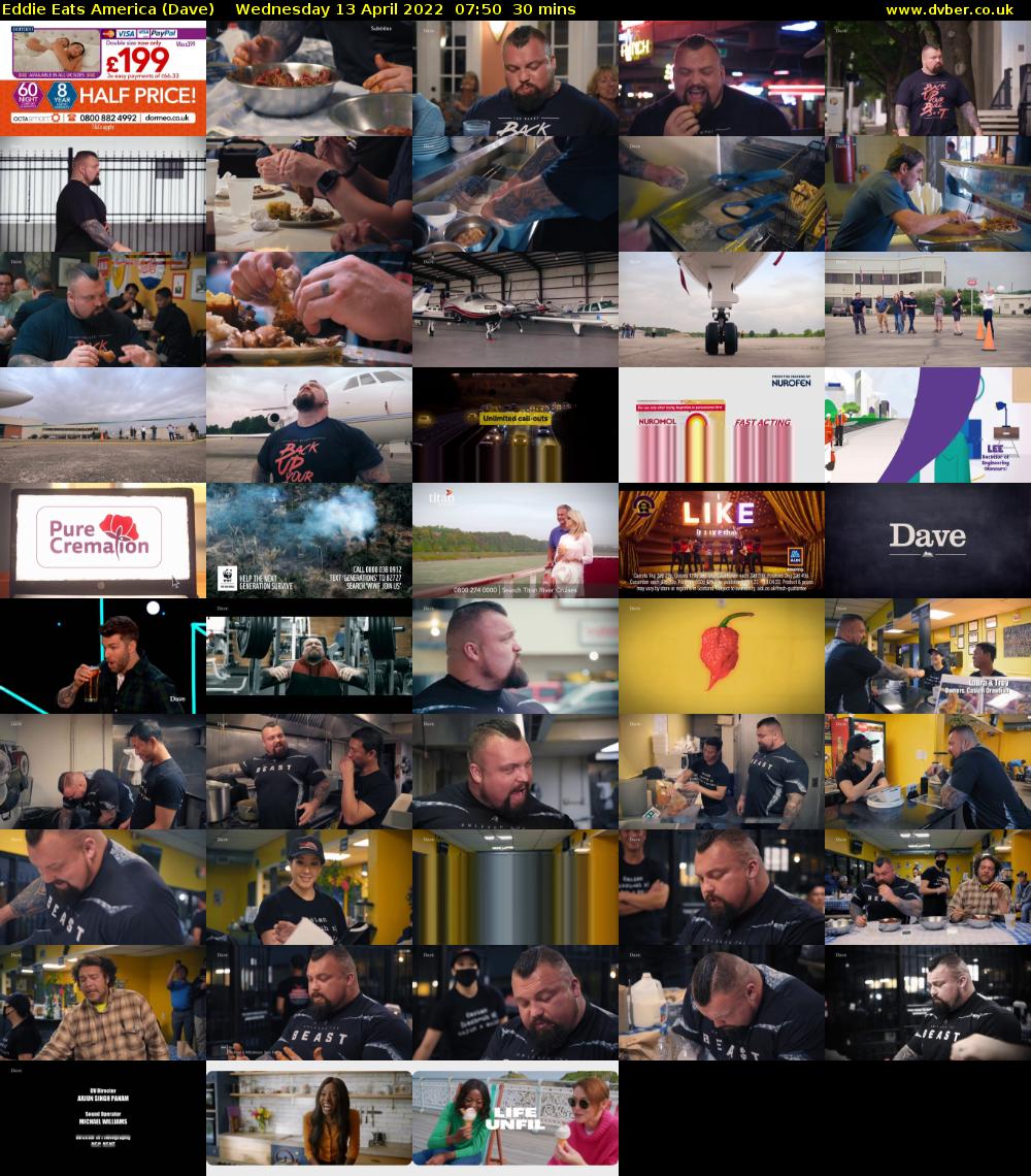 Eddie Eats America (Dave) Wednesday 13 April 2022 07:50 - 08:20