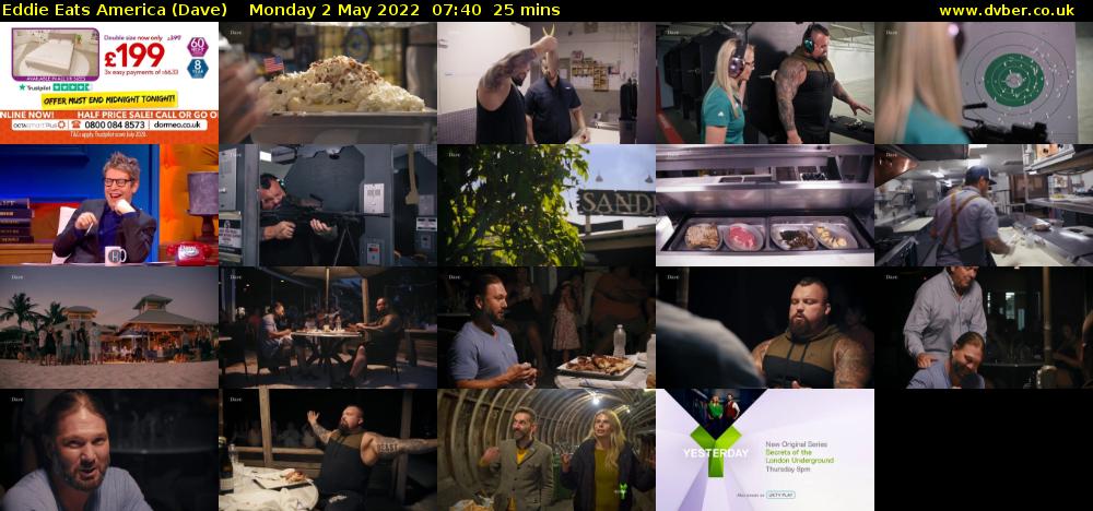 Eddie Eats America (Dave) Monday 2 May 2022 07:40 - 08:05