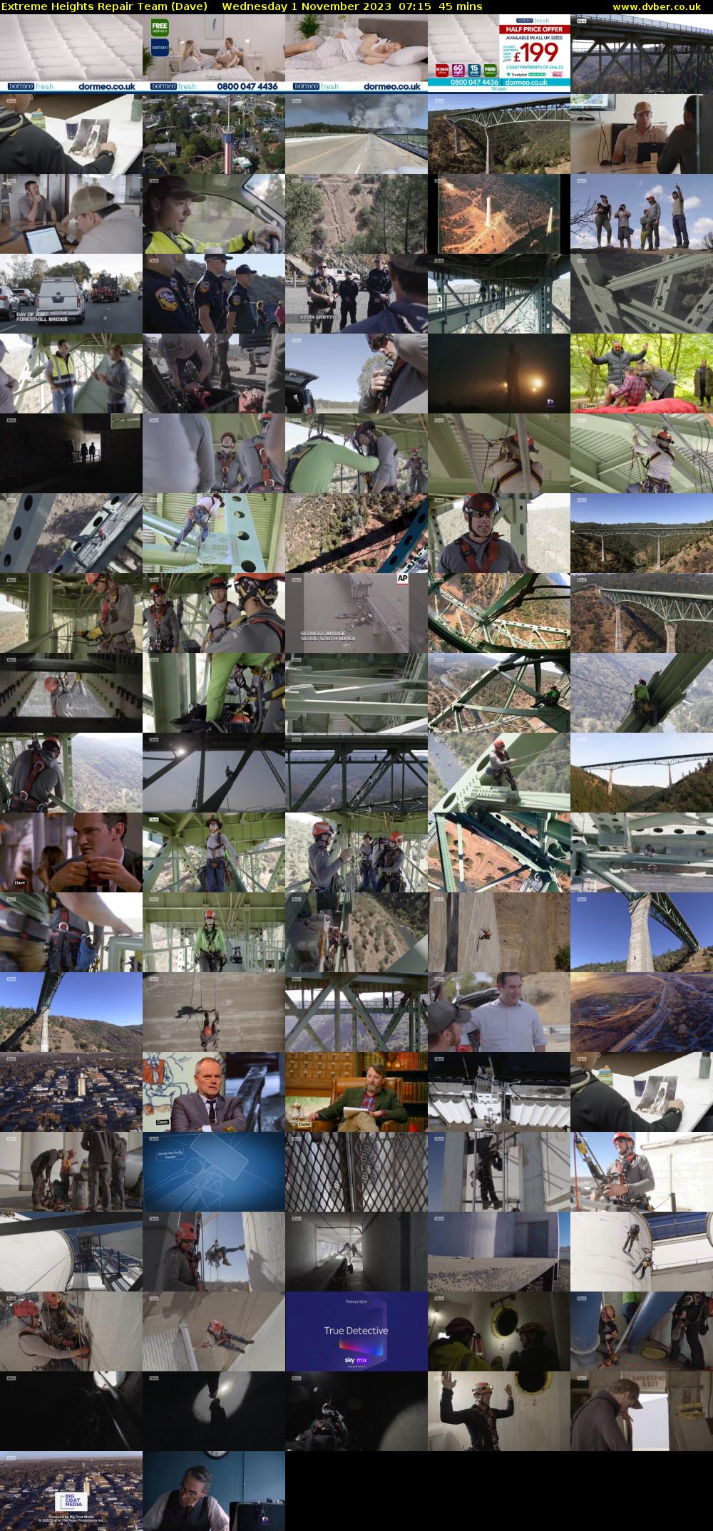 Extreme Heights Repair Team (Dave) Wednesday 1 November 2023 07:15 - 08:00