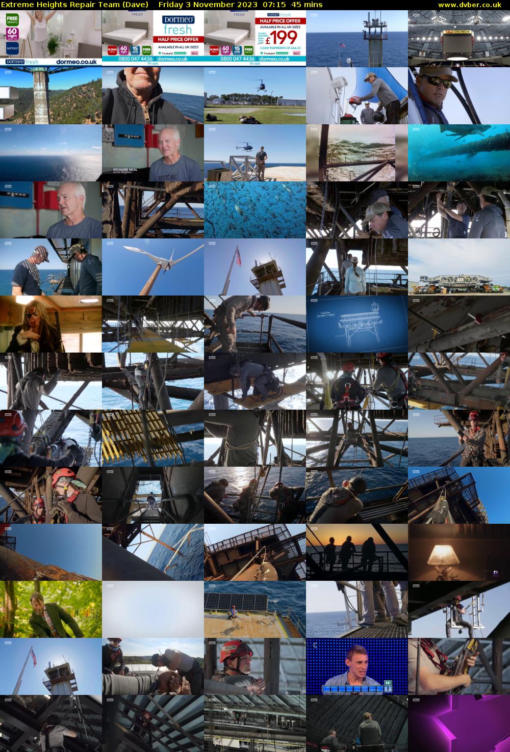 Extreme Heights Repair Team (Dave) Friday 3 November 2023 07:15 - 08:00