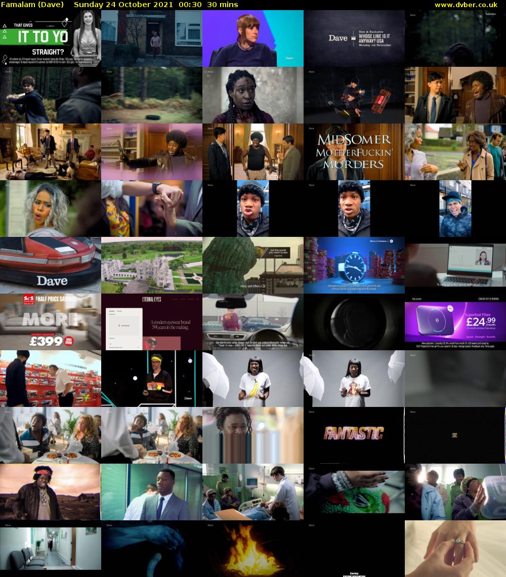 Famalam (Dave) Sunday 24 October 2021 00:30 - 01:00