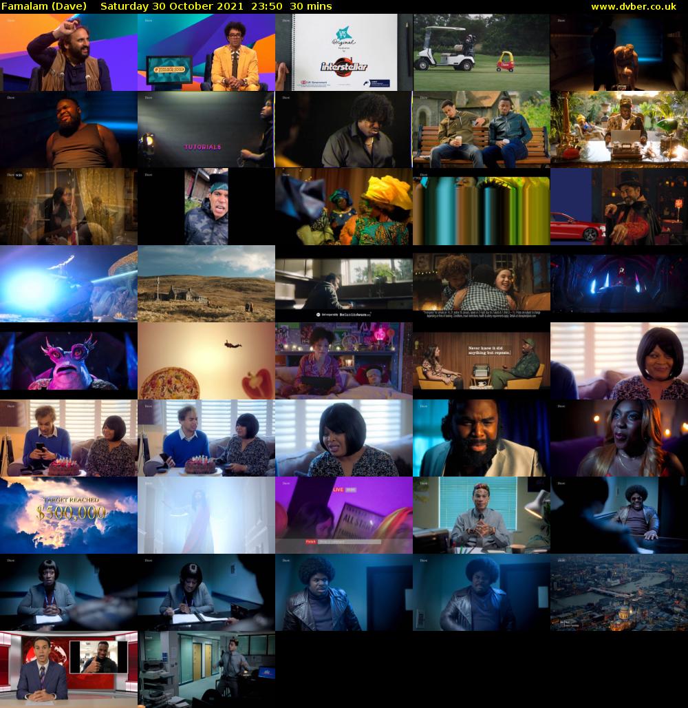 Famalam (Dave) Saturday 30 October 2021 23:50 - 00:20