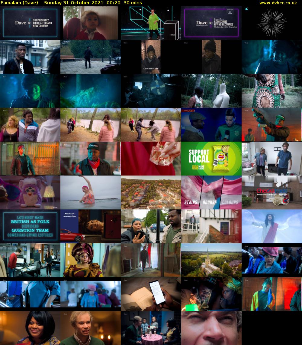 Famalam (Dave) Sunday 31 October 2021 00:20 - 00:50