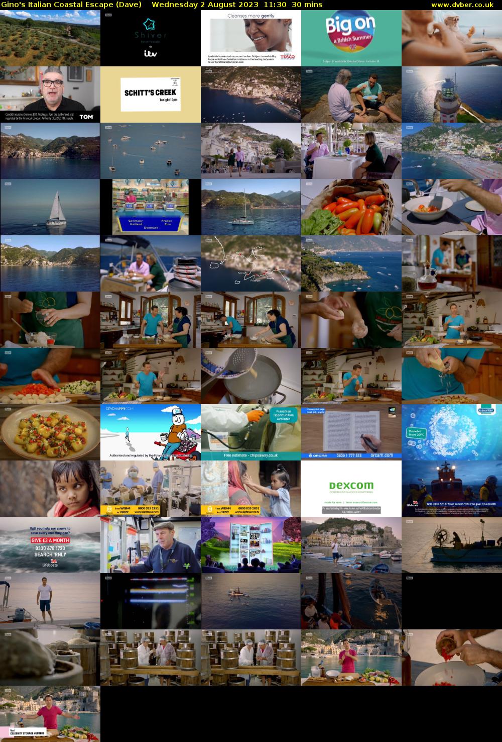 Gino's Italian Coastal Escape (Dave) Wednesday 2 August 2023 11:30 - 12:00
