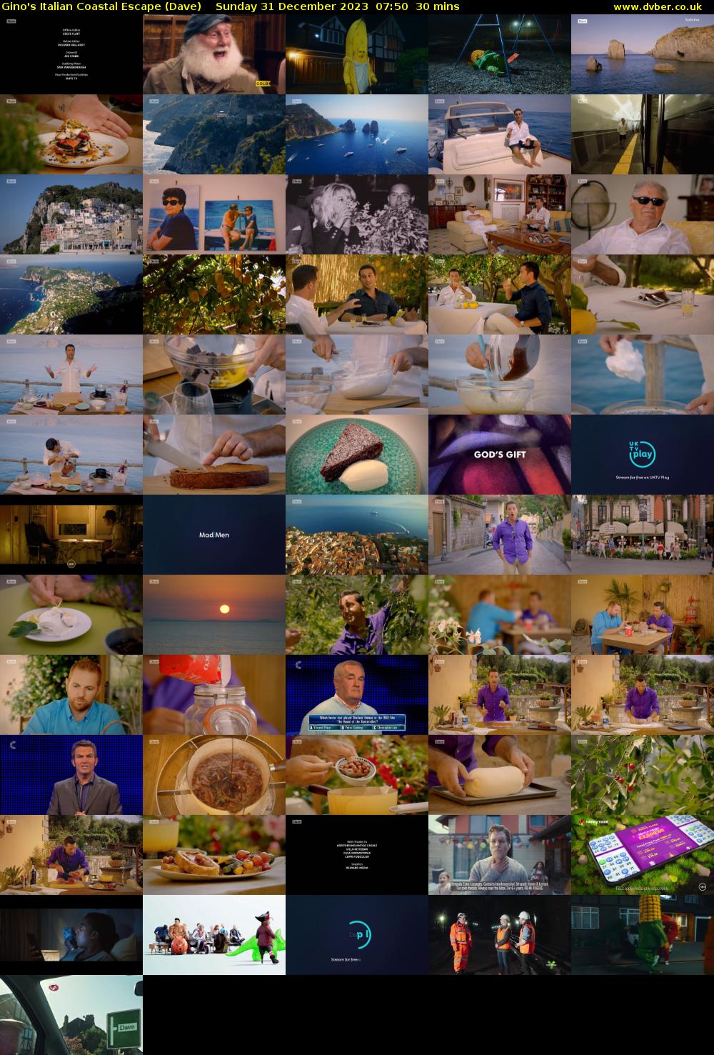 Gino's Italian Coastal Escape (Dave) Sunday 31 December 2023 07:50 - 08:20