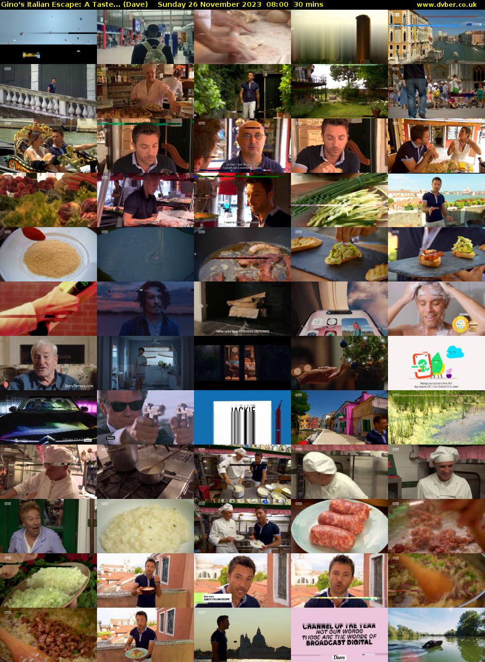 Gino's Italian Escape: A Taste... (Dave) Sunday 26 November 2023 08:00 - 08:30