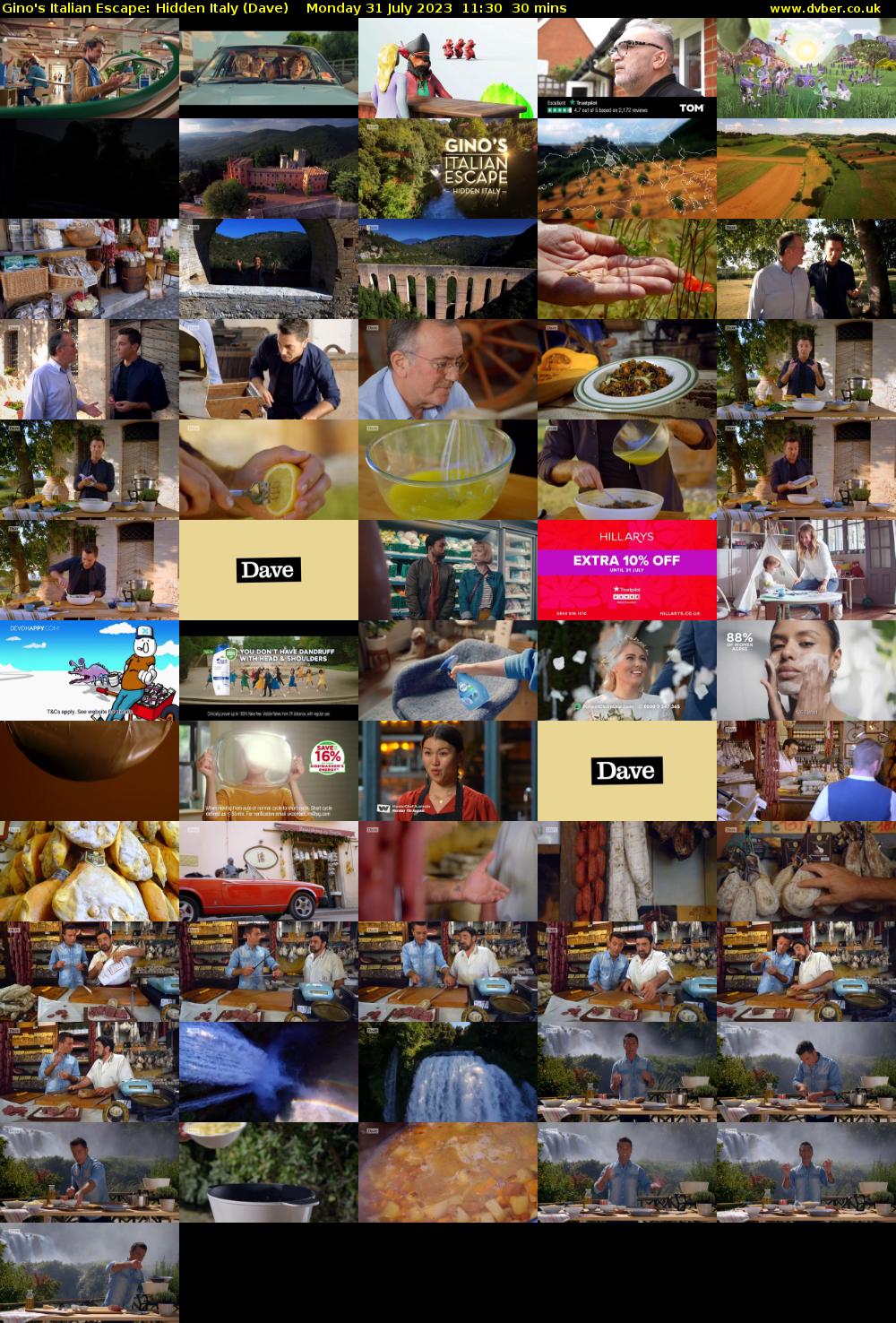 Gino's Italian Escape: Hidden Italy (Dave) Monday 31 July 2023 11:30 - 12:00
