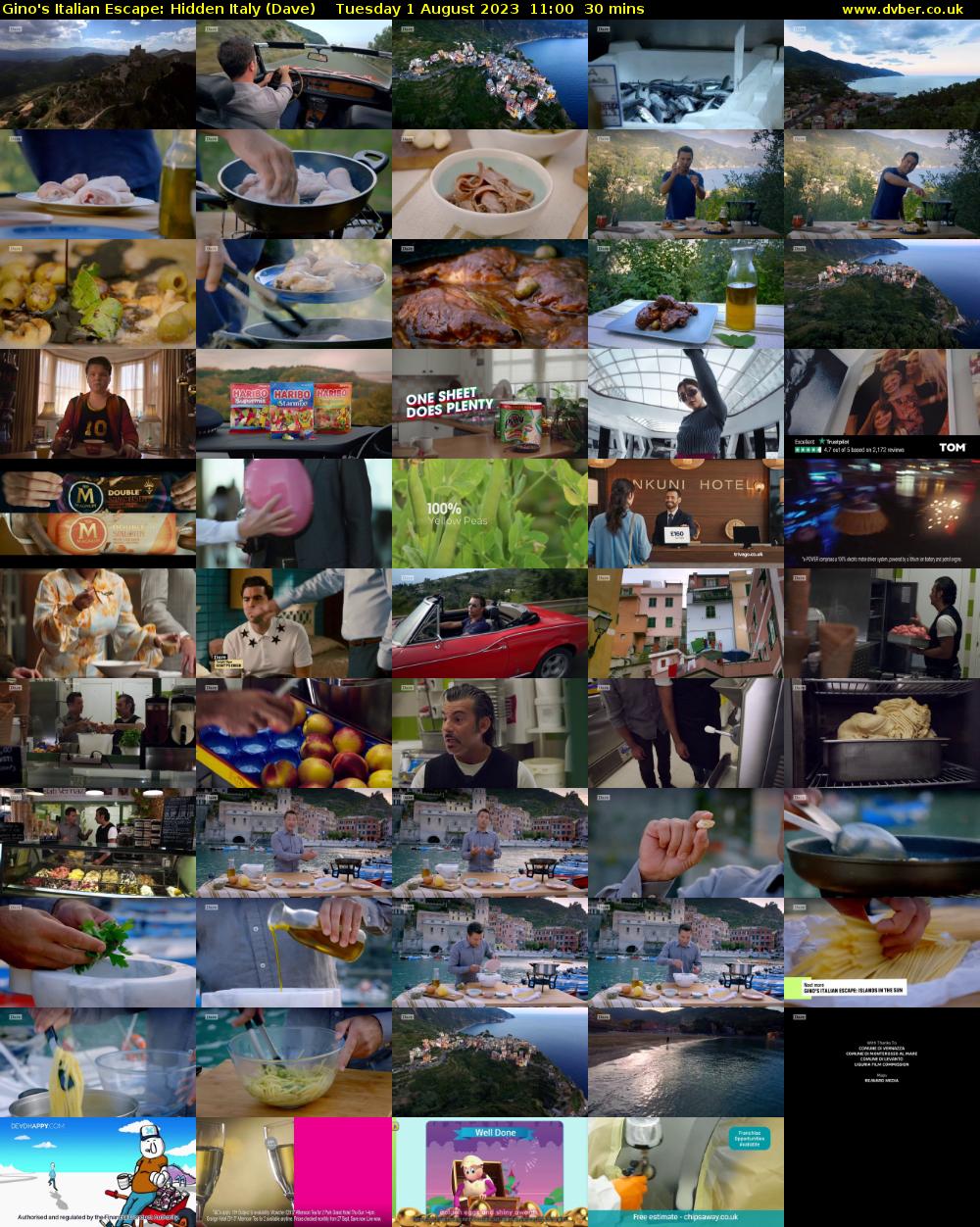 Gino's Italian Escape: Hidden Italy (Dave) Tuesday 1 August 2023 11:00 - 11:30