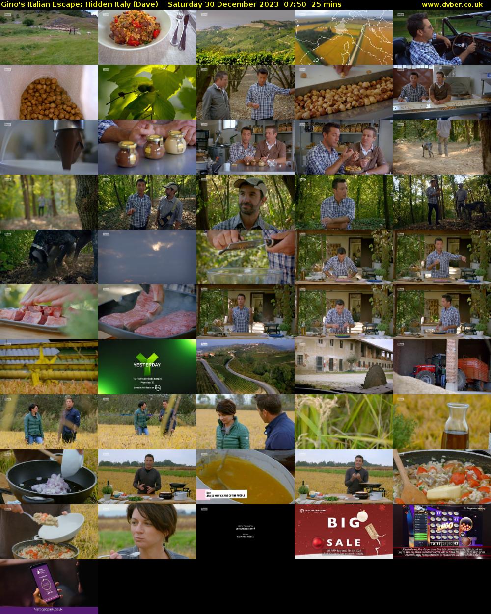 Gino's Italian Escape: Hidden Italy (Dave) Saturday 30 December 2023 07:50 - 08:15