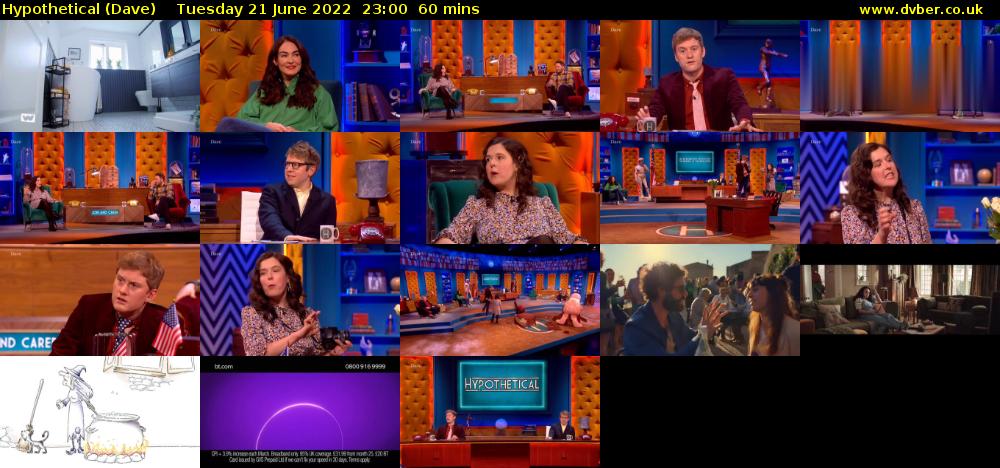 Hypothetical (Dave) Tuesday 21 June 2022 23:00 - 00:00