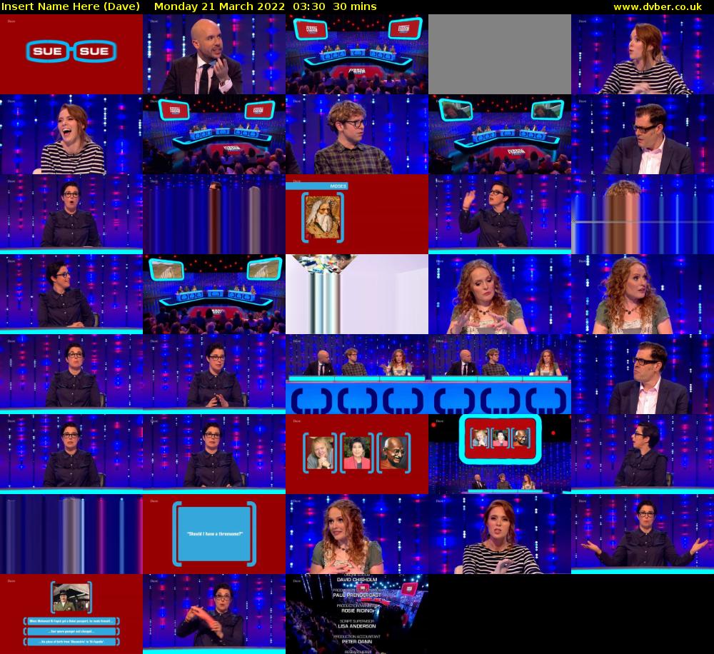 Insert Name Here (Dave) Monday 21 March 2022 03:30 - 04:00