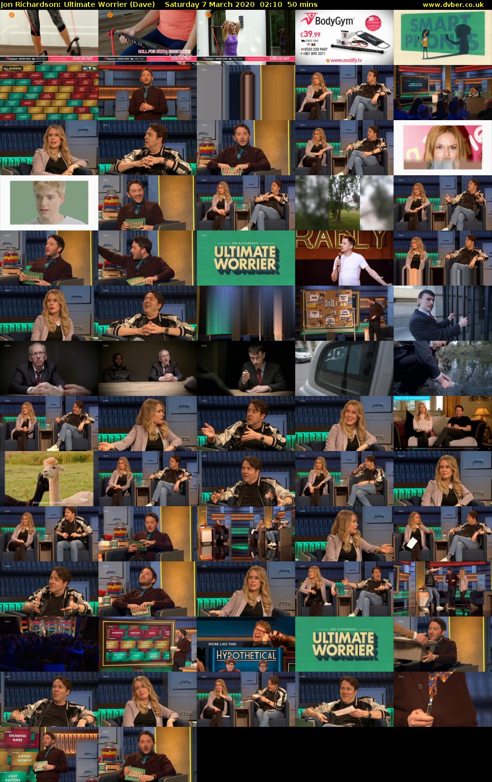 Jon Richardson: Ultimate Worrier (Dave) Saturday 7 March 2020 02:10 - 03:00