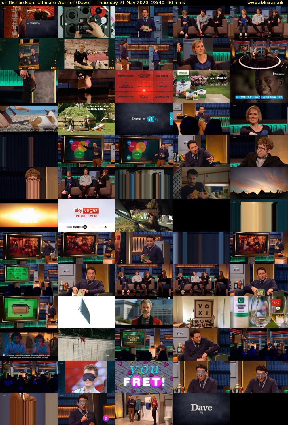 Jon Richardson: Ultimate Worrier (Dave) Thursday 21 May 2020 23:40 - 00:40
