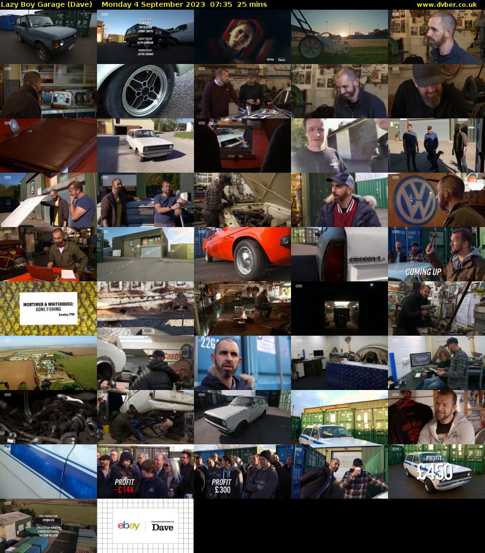 Lazy Boy Garage (Dave) Monday 4 September 2023 07:35 - 08:00