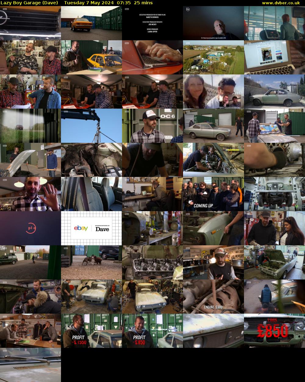 Lazy Boy Garage (Dave) Tuesday 7 May 2024 07:35 - 08:00