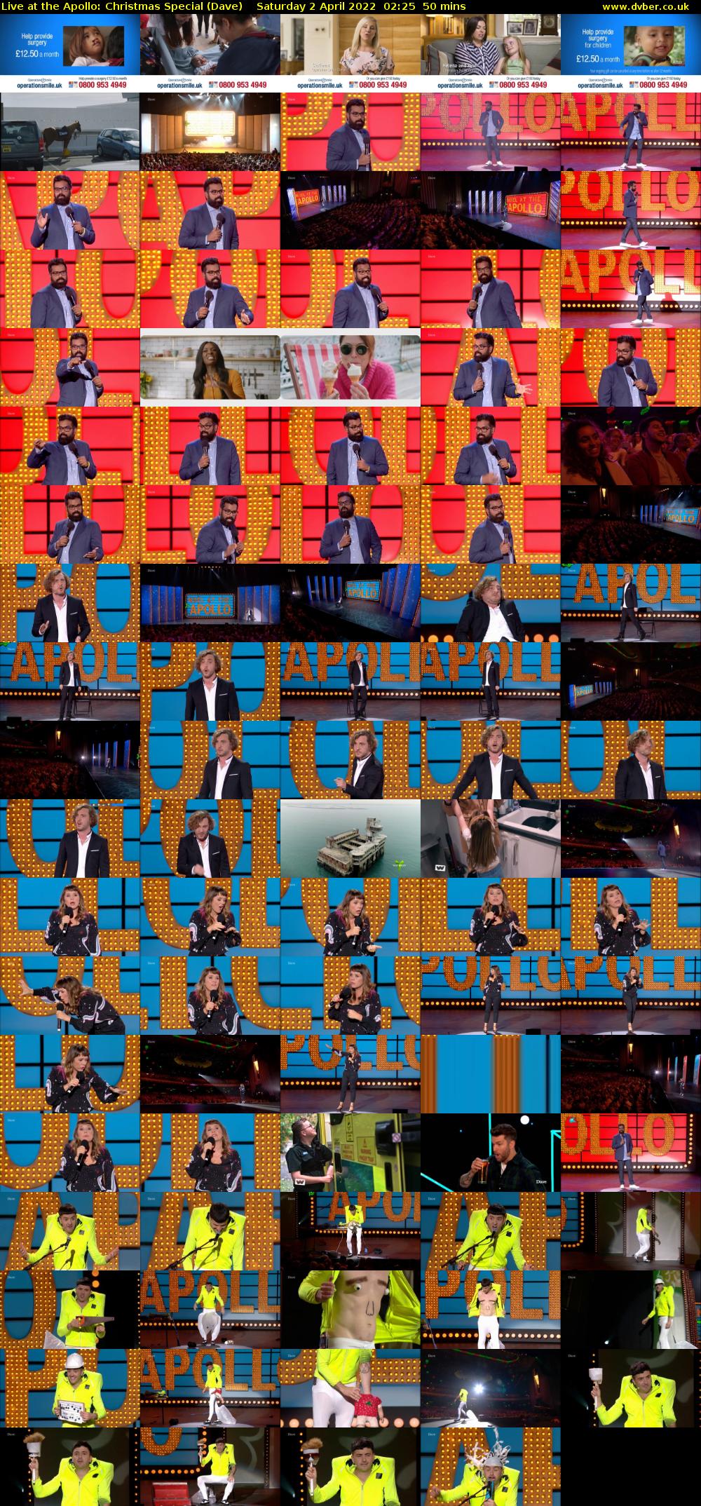 Live at the Apollo: Christmas Special (Dave) Saturday 2 April 2022 02:25 - 03:15