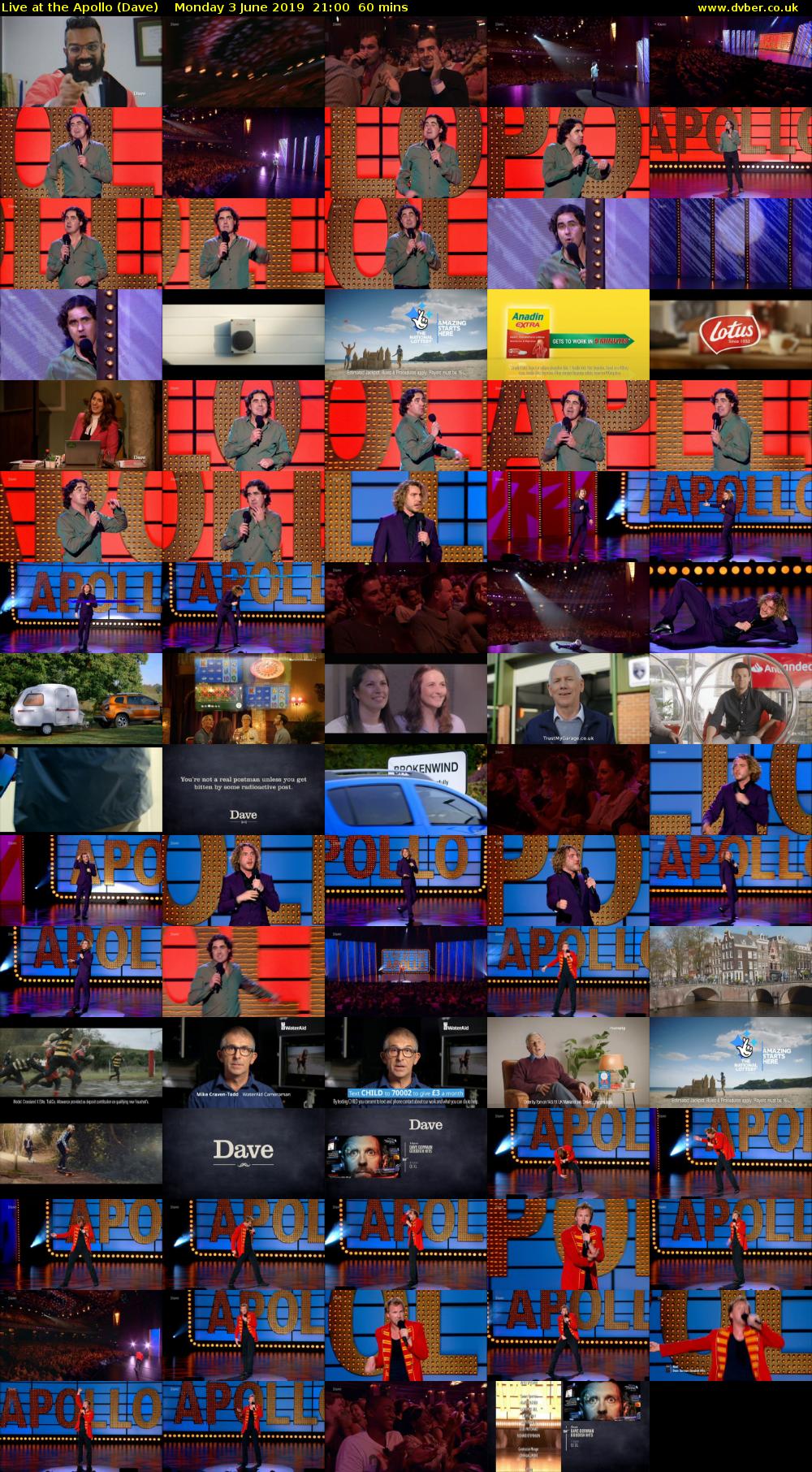 Live at the Apollo (Dave) Monday 3 June 2019 21:00 - 22:00