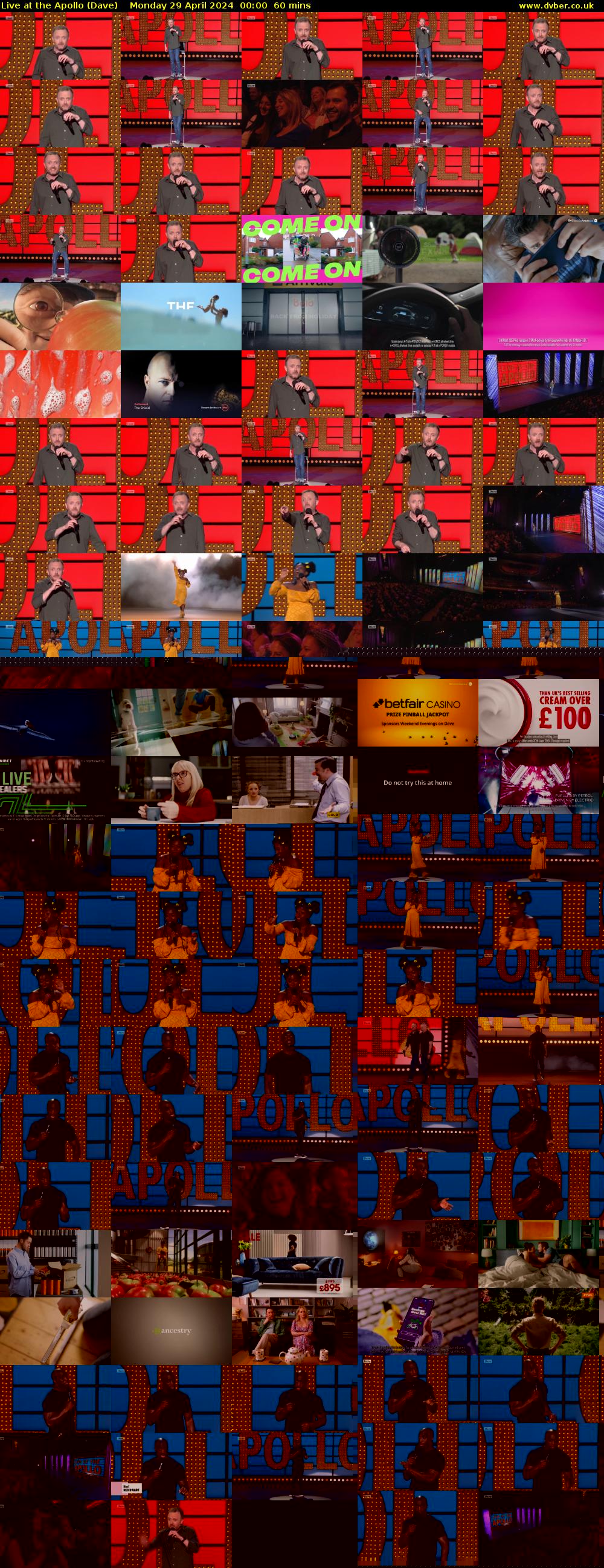 Live at the Apollo (Dave) Monday 29 April 2024 00:00 - 01:00