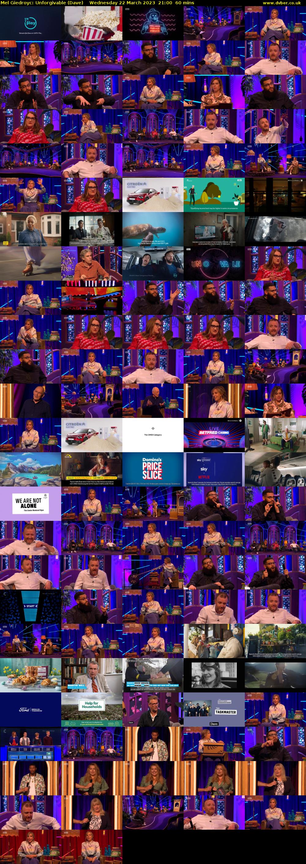 Mel Giedroyc: Unforgivable (Dave) Wednesday 22 March 2023 21:00 - 22:00
