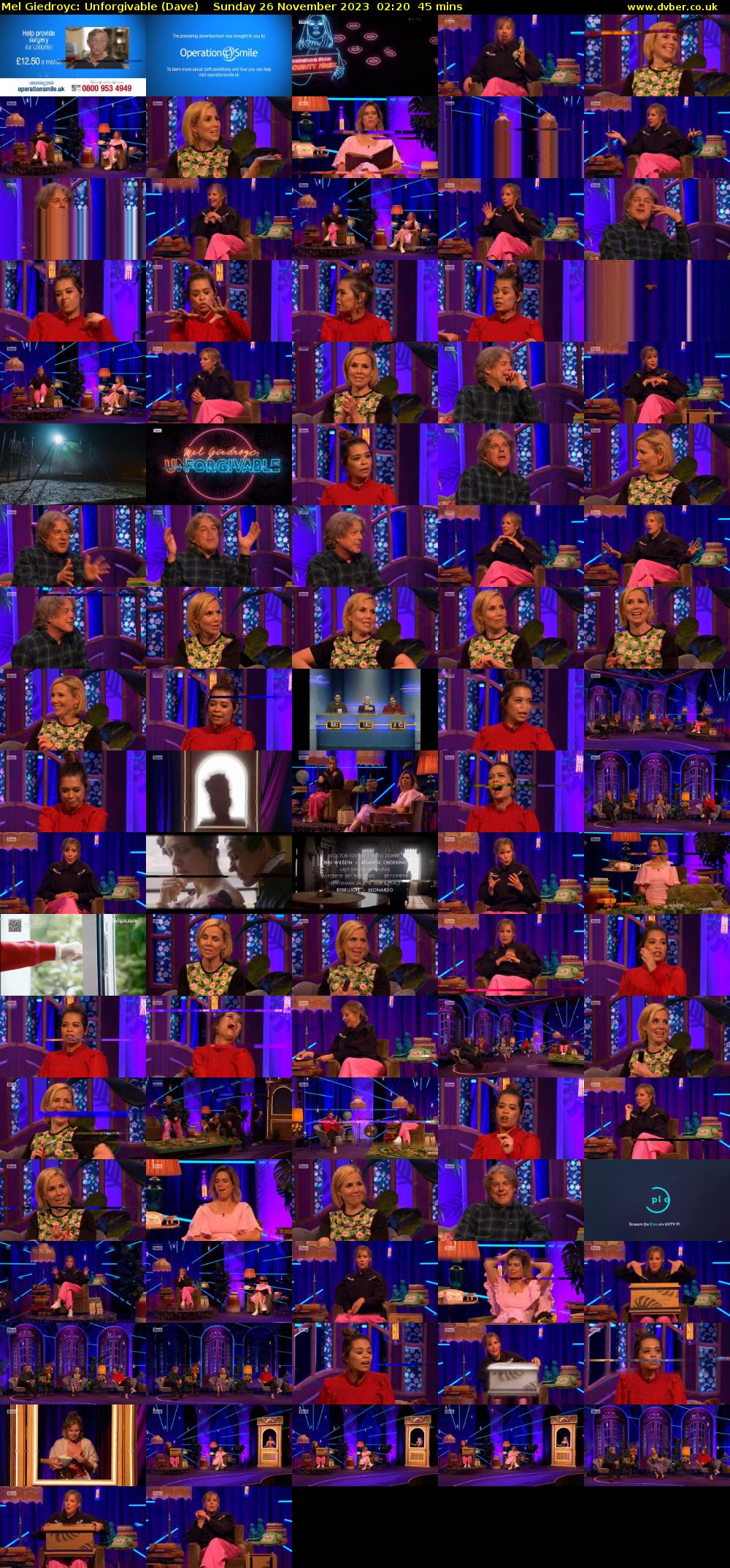 Mel Giedroyc: Unforgivable (Dave) Sunday 26 November 2023 02:20 - 03:05