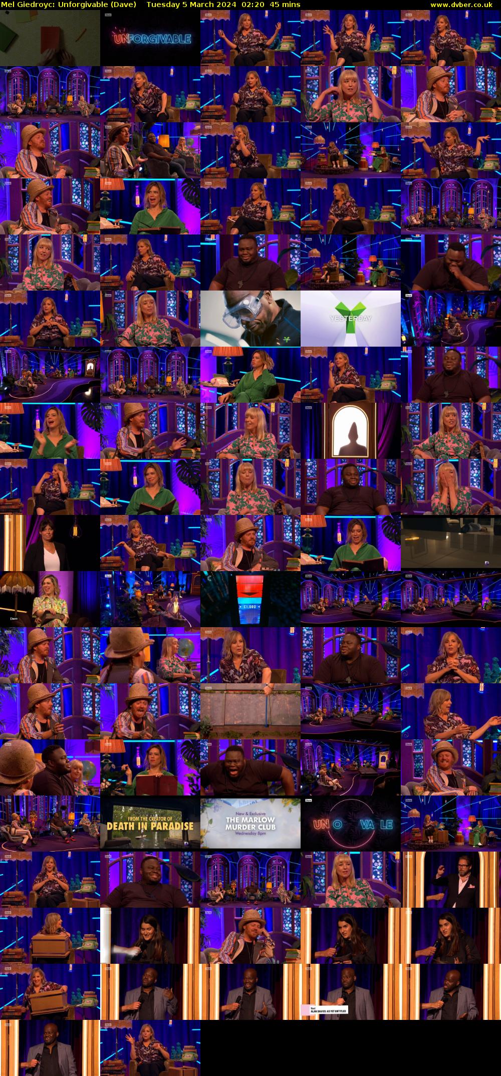 Mel Giedroyc: Unforgivable (Dave) Tuesday 5 March 2024 02:20 - 03:05