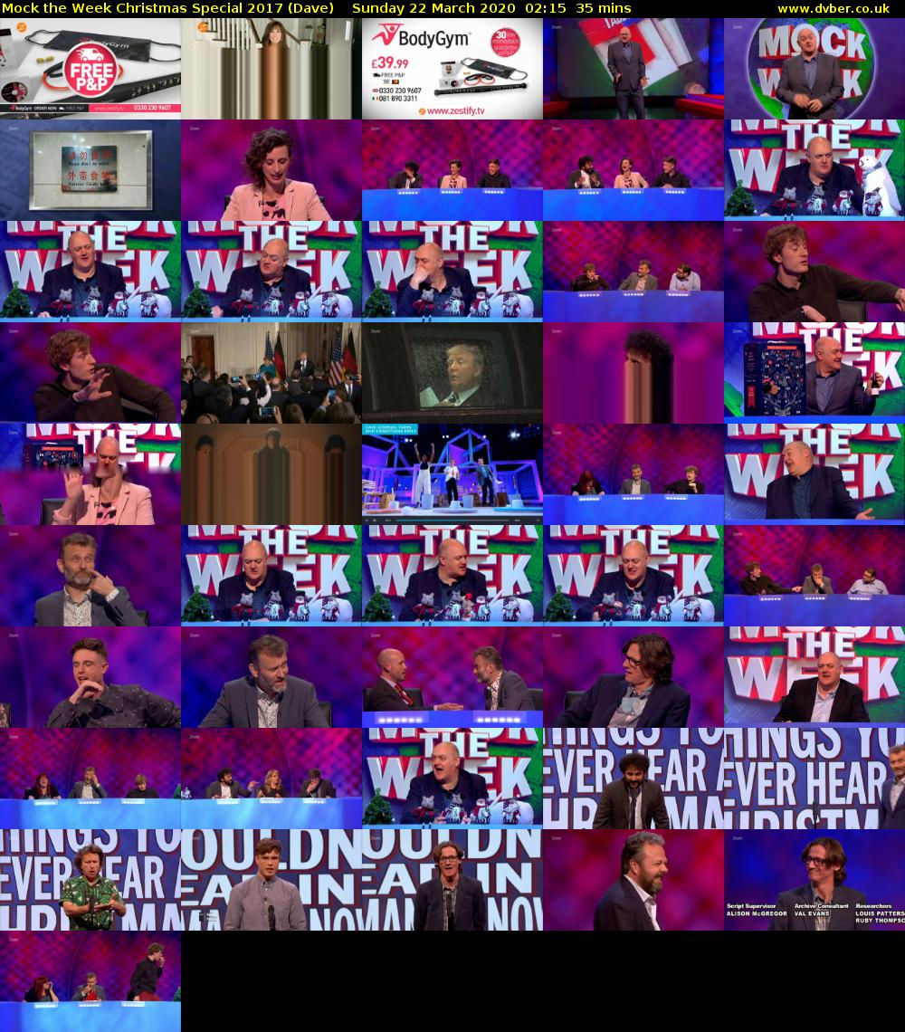Mock the Week Christmas Special 2017 (Dave) Sunday 22 March 2020 02:15 - 02:50