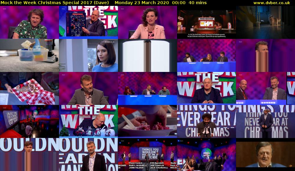 Mock the Week Christmas Special 2017 (Dave) Monday 23 March 2020 00:00 - 00:40