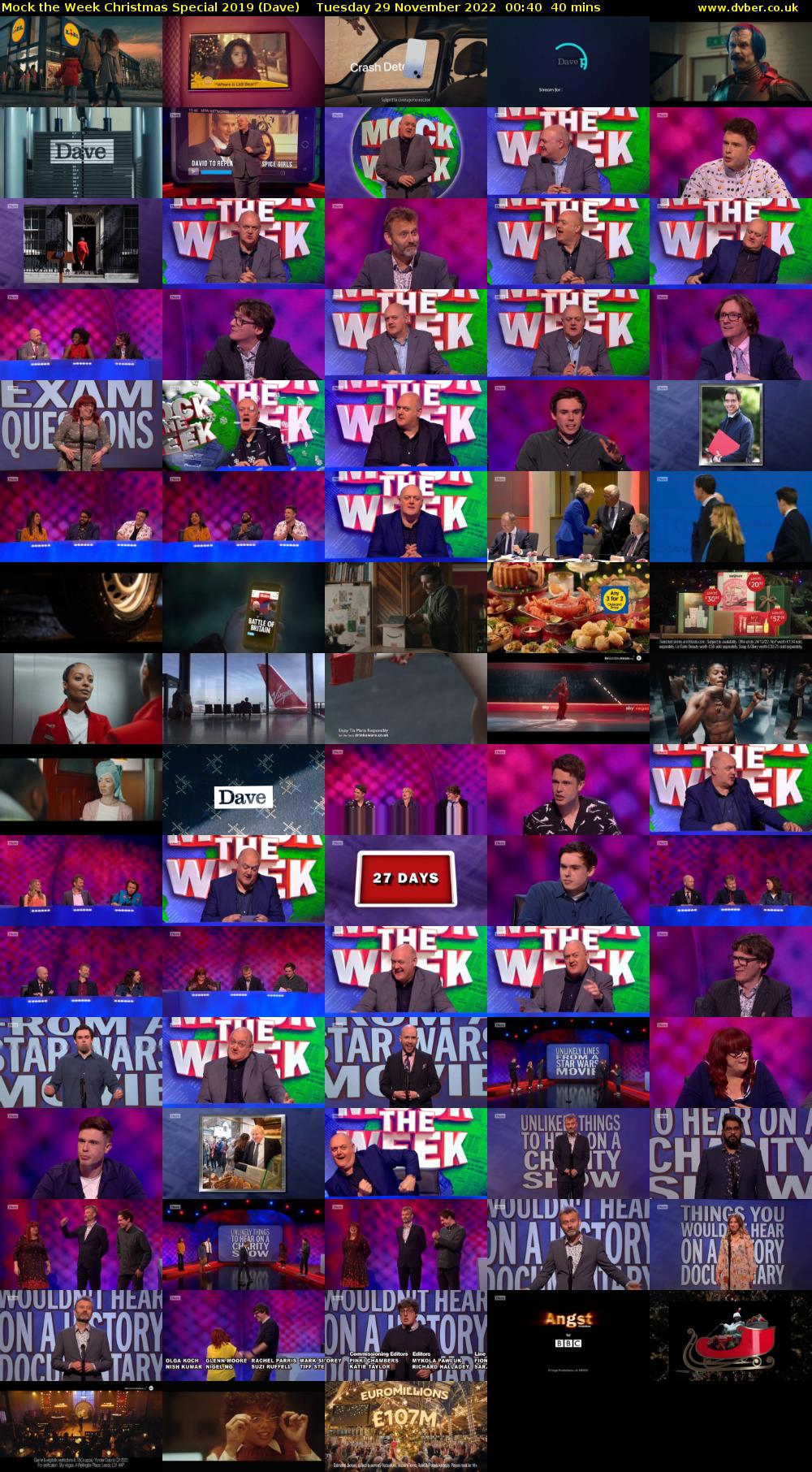 Mock the Week Christmas Special 2019 (Dave) Tuesday 29 November 2022 00:40 - 01:20
