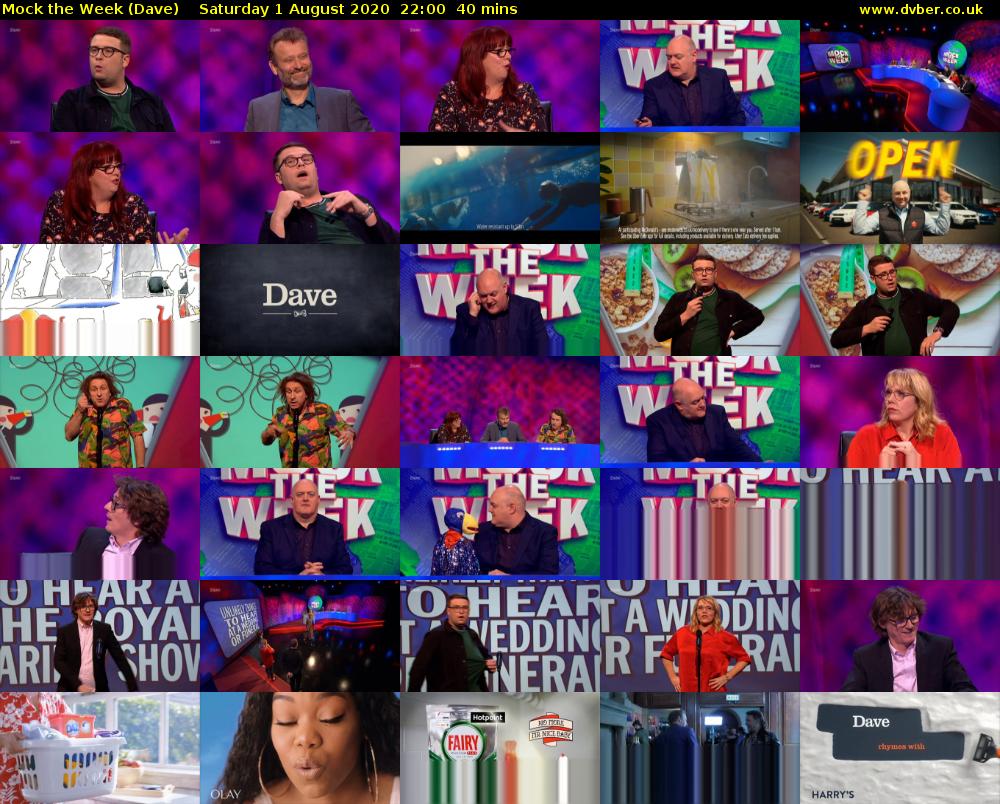 Mock the Week (Dave) Saturday 1 August 2020 22:00 - 22:40