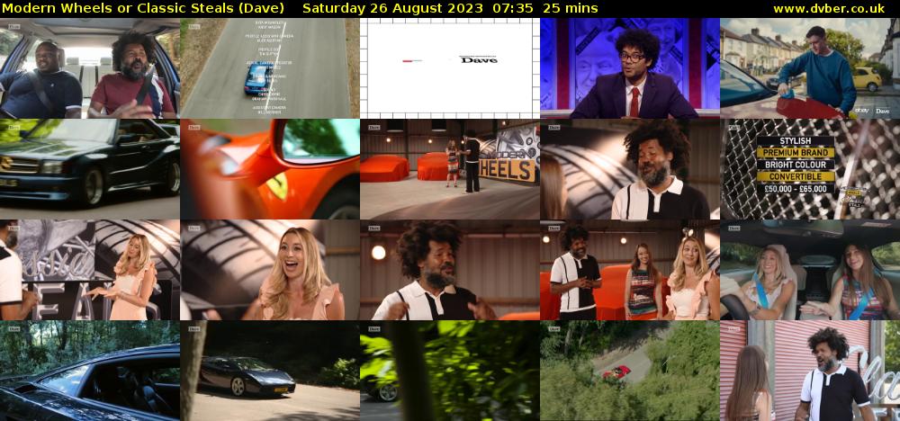 Modern Wheels or Classic Steals (Dave) Saturday 26 August 2023 07:35 - 08:00