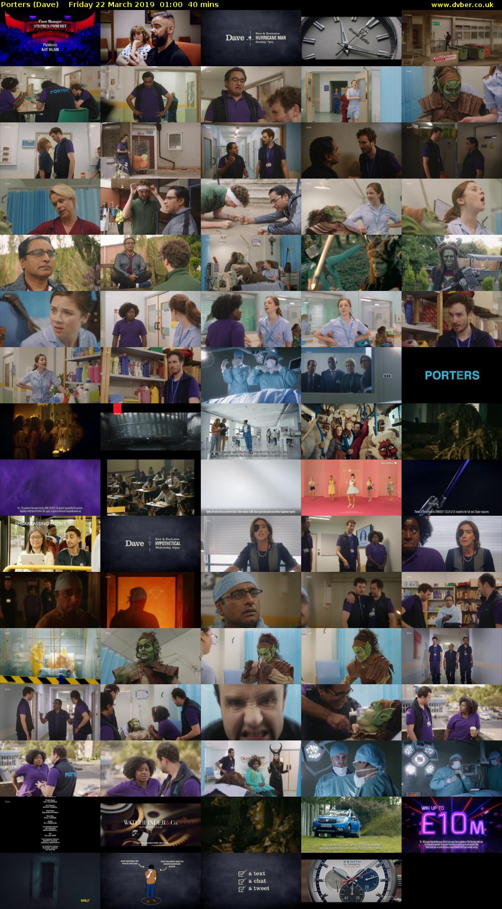 Porters (Dave) Friday 22 March 2019 01:00 - 01:40