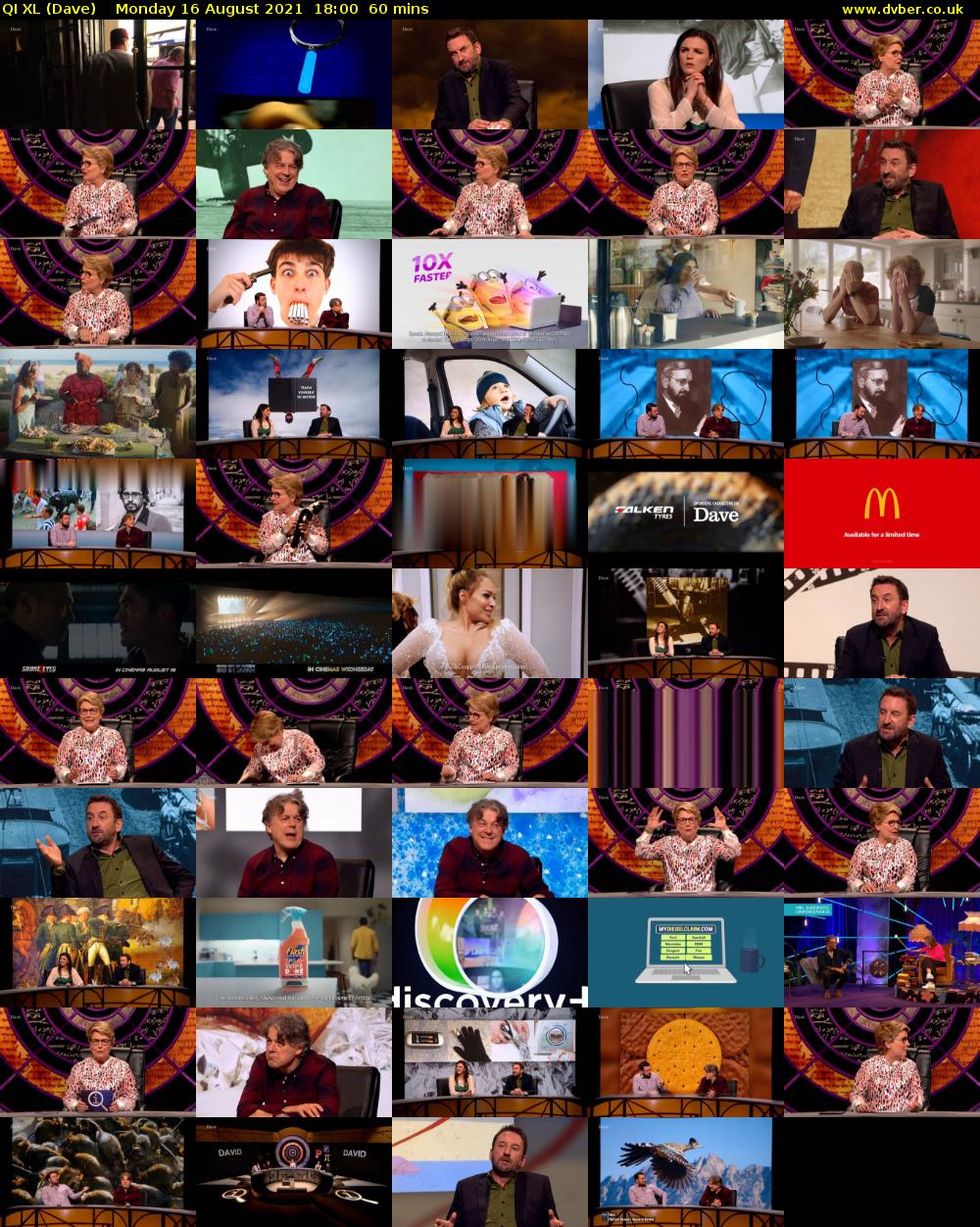 QI XL (Dave) Monday 16 August 2021 18:00 - 19:00