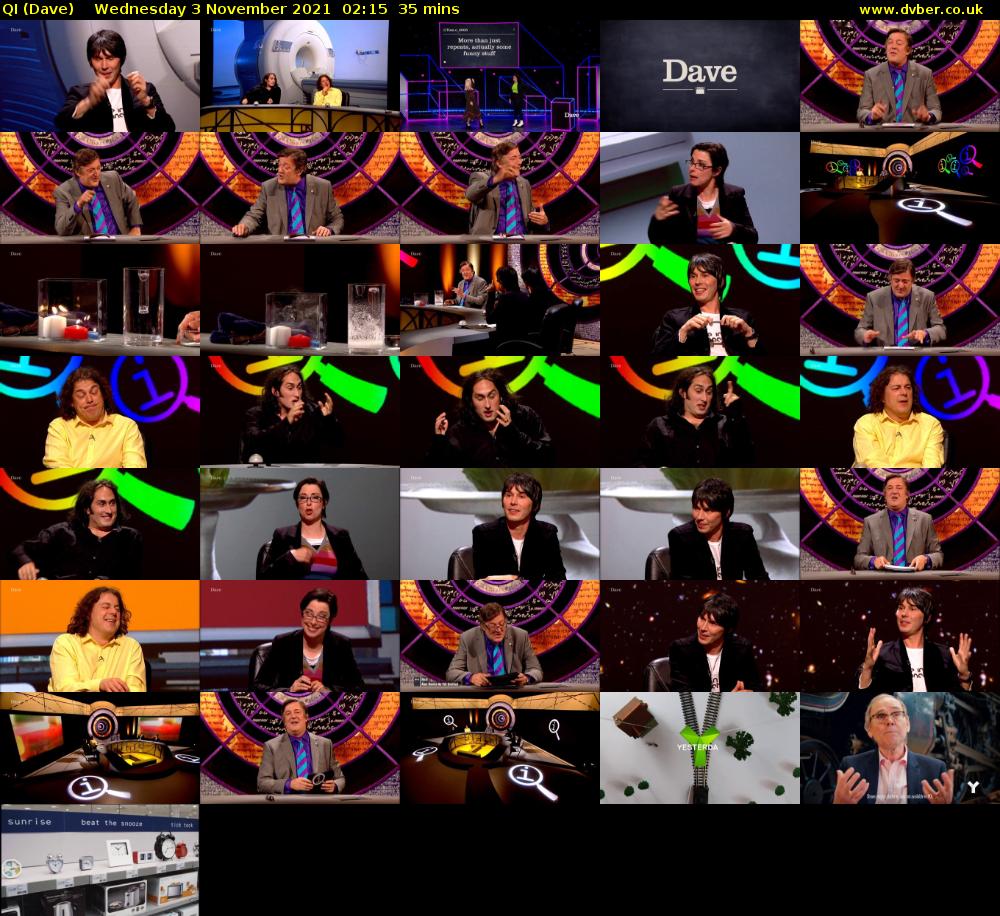 QI (Dave) Wednesday 3 November 2021 02:15 - 02:50
