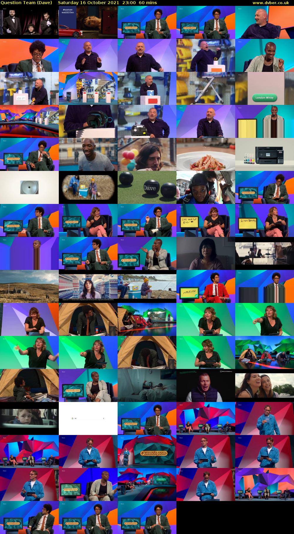 Question Team (Dave) Saturday 16 October 2021 23:00 - 00:00