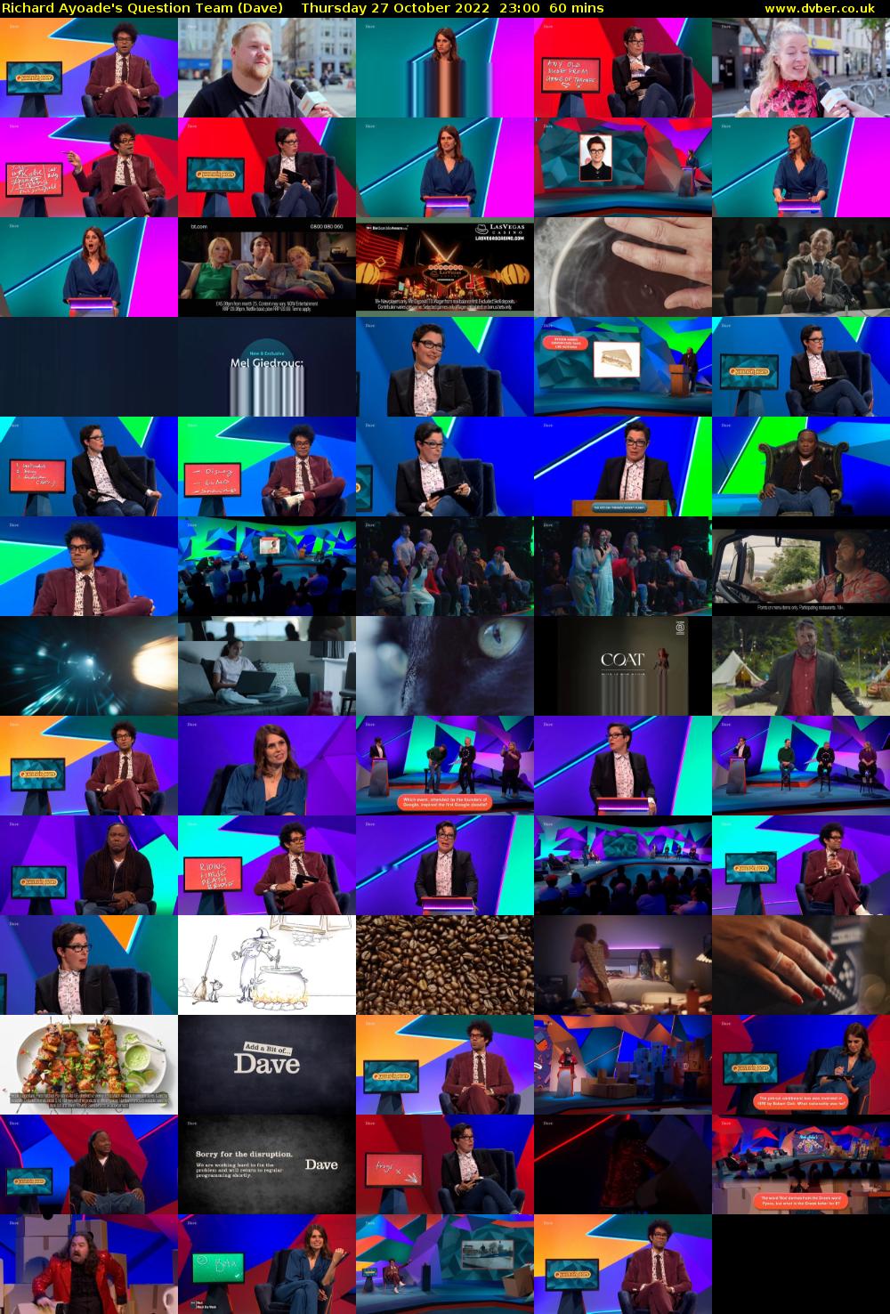 Richard Ayoade's Question Team (Dave) Thursday 27 October 2022 23:00 - 00:00