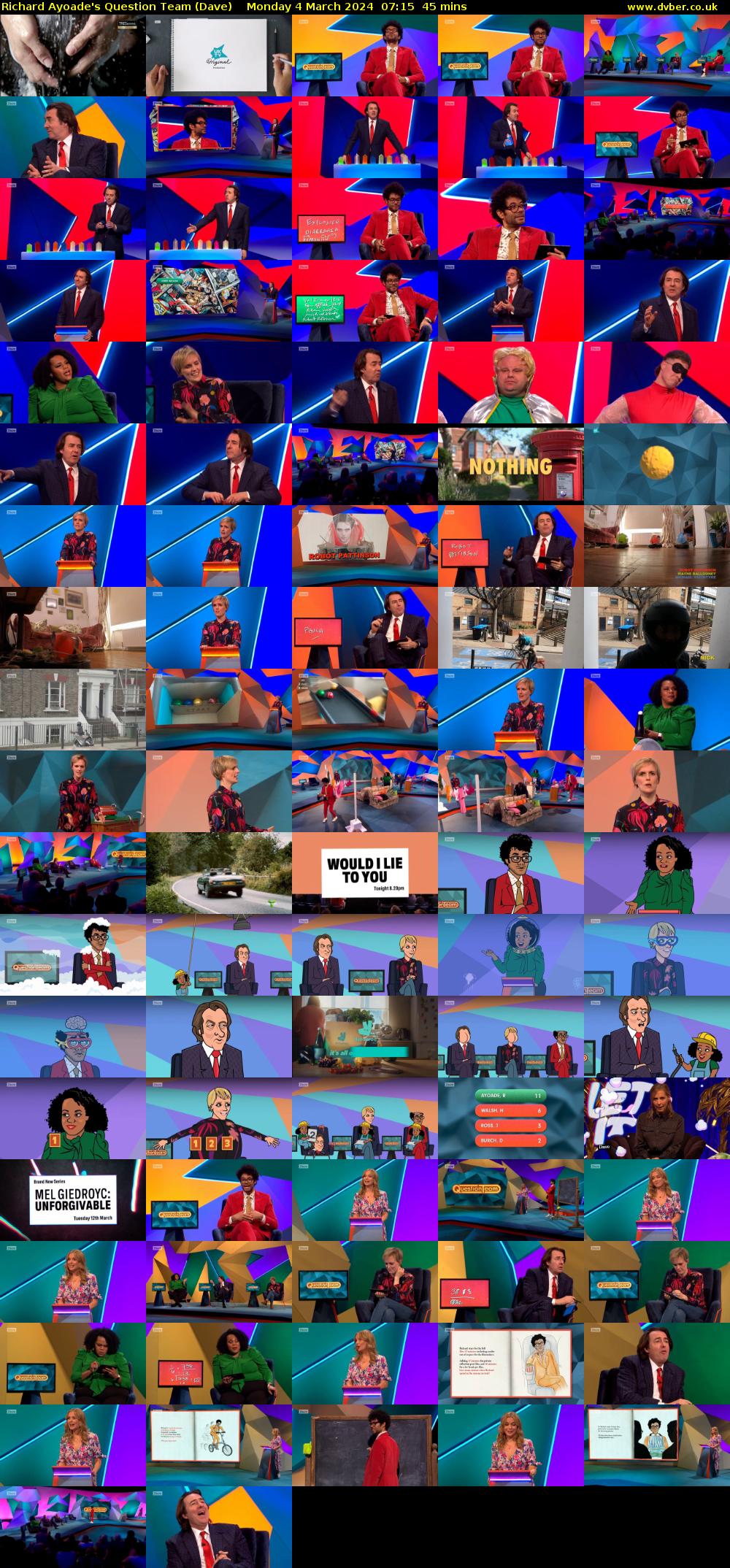 Richard Ayoade's Question Team (Dave) Monday 4 March 2024 07:15 - 08:00
