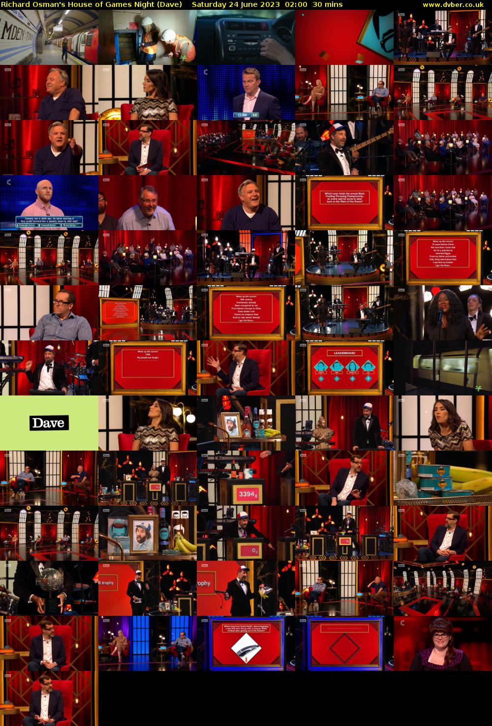 Richard Osman's House of Games Night (Dave) Saturday 24 June 2023 02:00 - 02:30