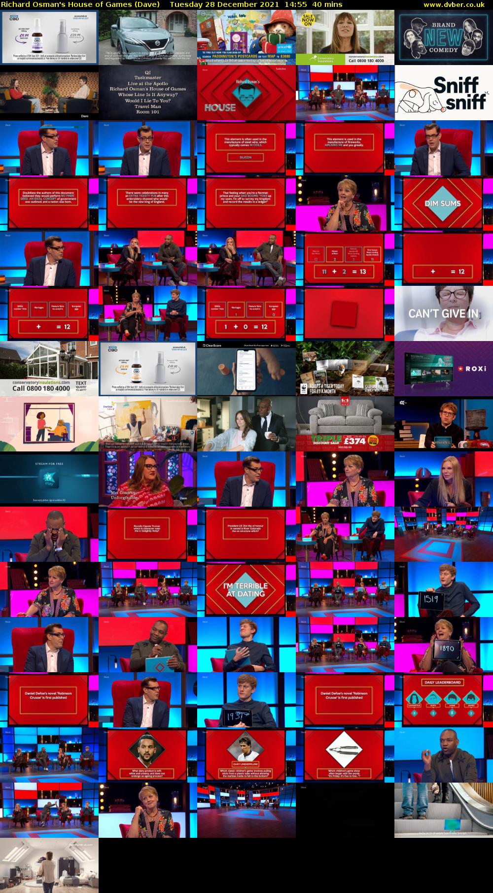 Richard Osman's House of Games (Dave) Tuesday 28 December 2021 14:55 - 15:35