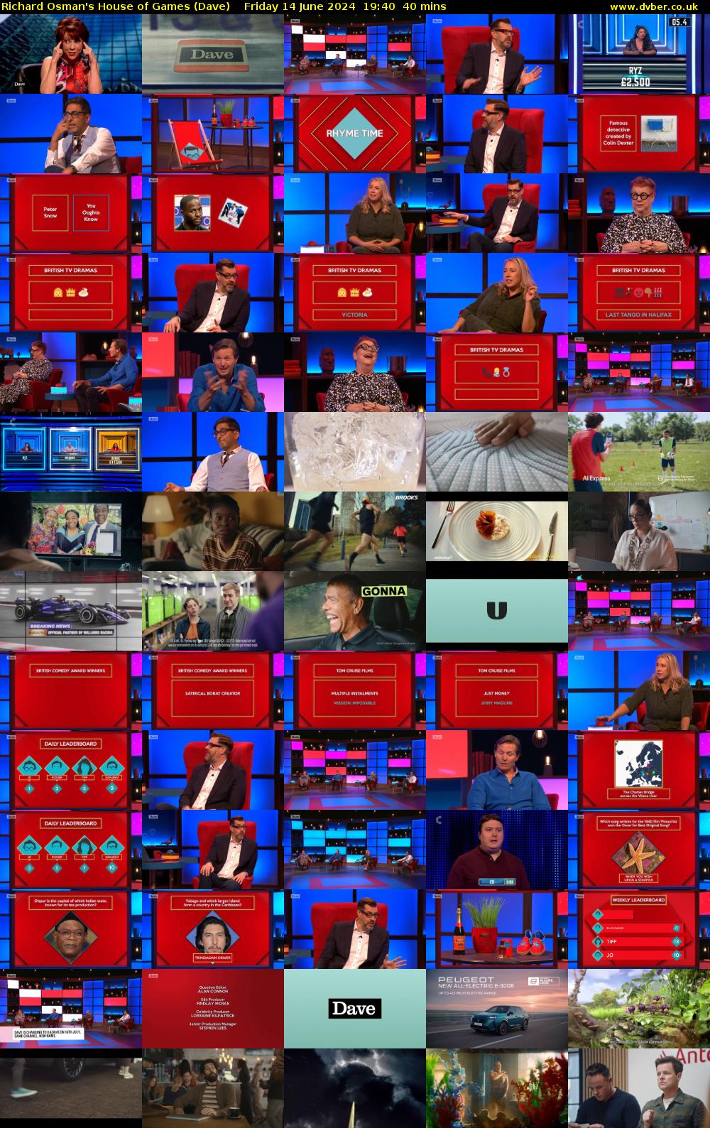 Richard Osman's House of Games (Dave) Friday 14 June 2024 19:40 - 20:20