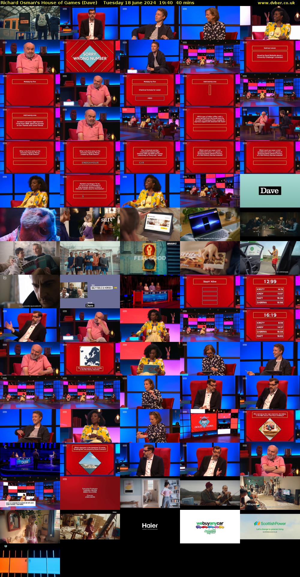 Richard Osman's House of Games (Dave) Tuesday 18 June 2024 19:40 - 20:20