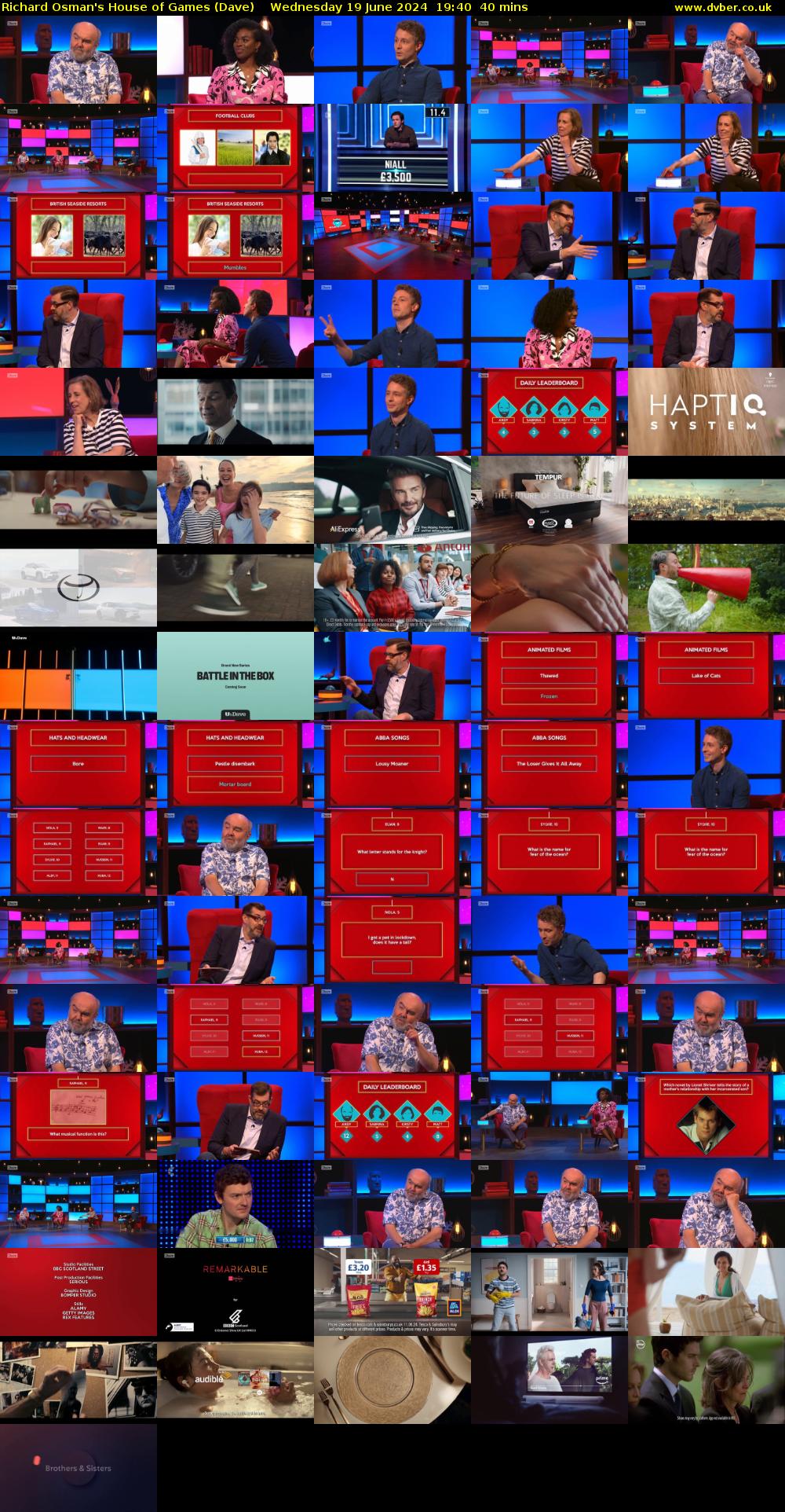 Richard Osman's House of Games (Dave) Wednesday 19 June 2024 19:40 - 20:20