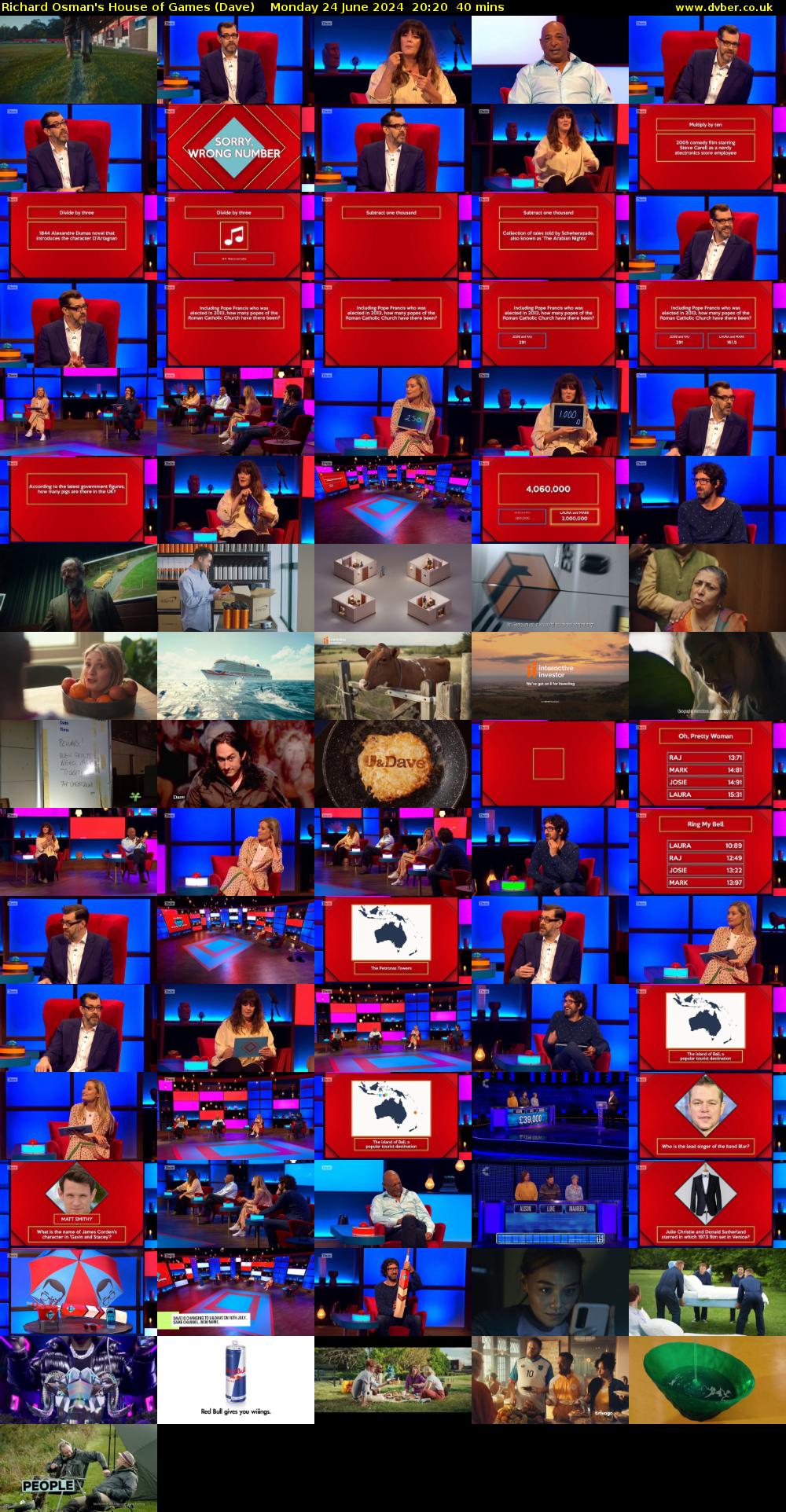 Richard Osman's House of Games (Dave) Monday 24 June 2024 20:20 - 21:00