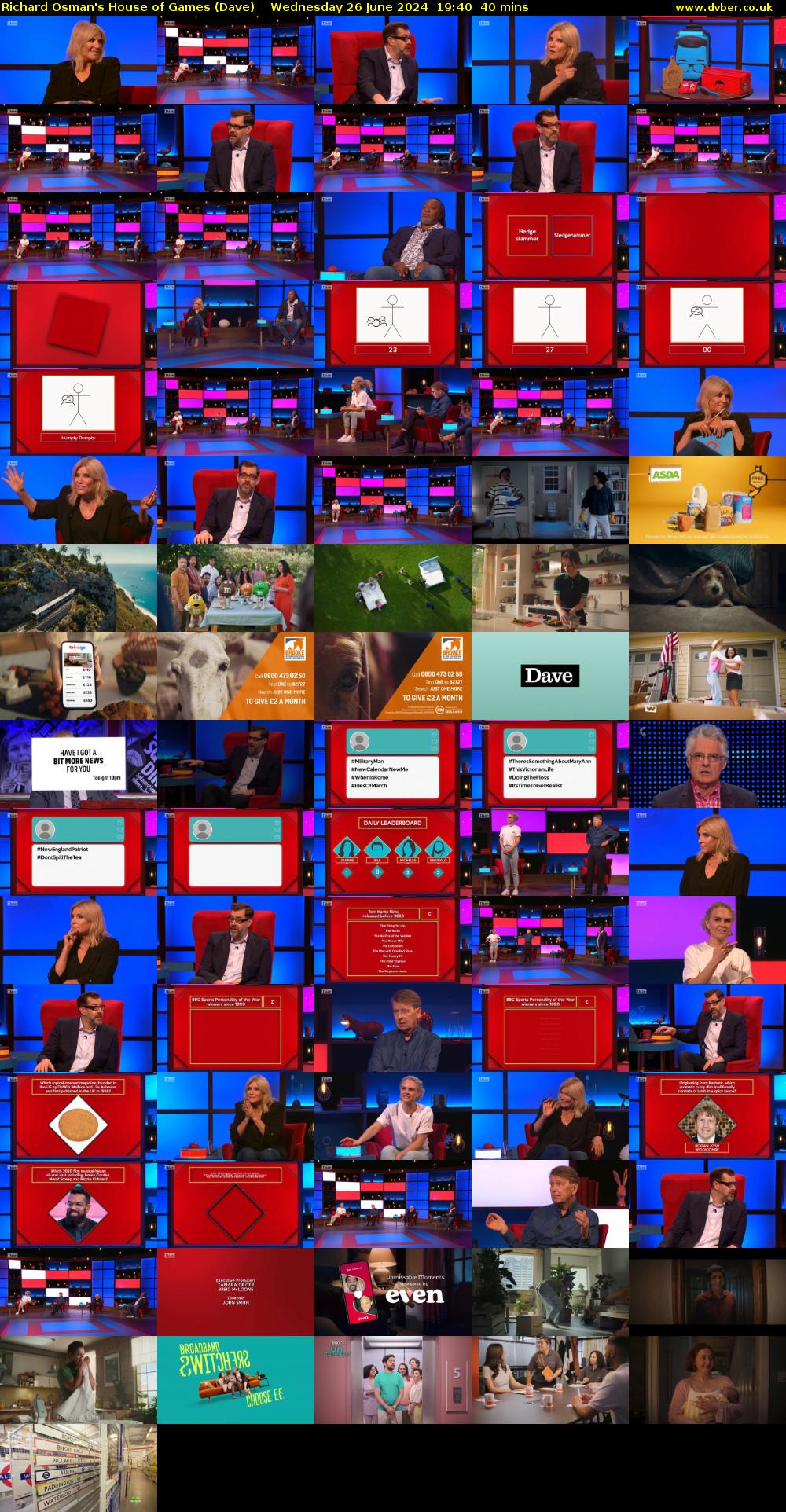 Richard Osman's House of Games (Dave) Wednesday 26 June 2024 19:40 - 20:20